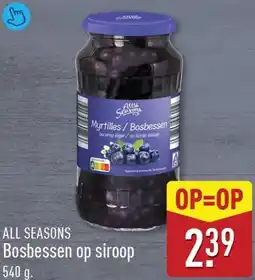 ALDI All Seasons Bosbessen op siroop aanbieding