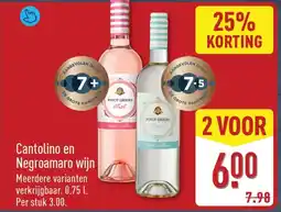 ALDI Cantolino en Negroamaro wijn aanbieding