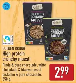 ALDI Golden Bridge High protein crunchy muesli aanbieding
