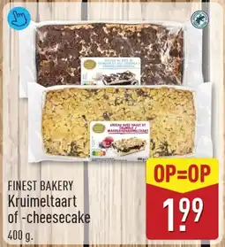 ALDI Finest bakery kruimeltaart of cheesecake aanbieding