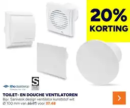 BOUWMAAT Toilet en douche ventilatoren aanbieding