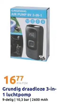Action Grundig draadloze 3-in- 1 luchtpomp aanbieding