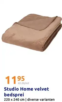 Action Studio Home velvet bedsprei aanbieding