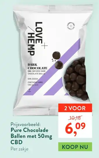 Holland & Barrett Pure Chocolade Ballen met 50mg CBD aanbieding