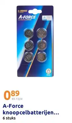 Action A-Force knoopcelbatterijen. aanbieding