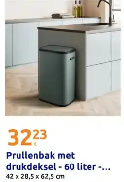 Action Prullenbak met drukdeksel aanbieding