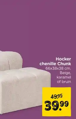 Xenos Hocker chenille Chunk aanbieding
