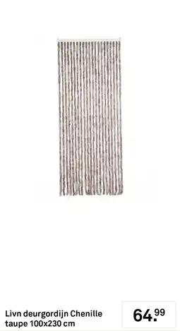 Karwei Livn deurgordijn Chenille taupe aanbieding