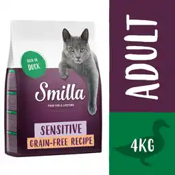 Zooplus 2x4kg Adult Sensitive Eend Smilla Kattenvoer Graanvrij aanbieding