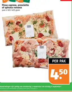 Poiesz Pinsa caprese, prosciutto of spinata romana aanbieding