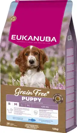Pets Place Eukanuba Grain Free Puppy Small & Medium Breed - Hondenbrokken - Zeevis 12 kg aanbieding