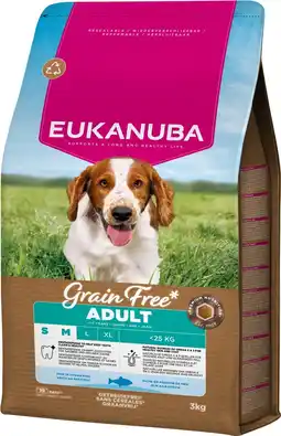 Pets Place Eukanuba Grain Free Adult Small & Medium Breed - Hondenbrokken - Zeevis 3 kg aanbieding