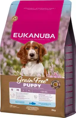 Pets Place Eukanuba Grain Free Puppy Small & Medium Breed - Hondenbrokken - Zeevis 3 kg aanbieding
