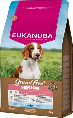 Pets Place Eukanuba Grain Free Senior Small & Medium Breed - Hondenbrokken - Zeevis 3 kg aanbieding