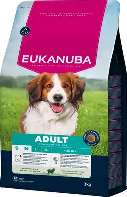 Pets Place Eukanuba Adult Small & Medium Breed - Hondenbrokken - Lam&Rijst 3 kg aanbieding