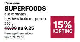 Ekoplaza Purasana SUPERFOODS aanbieding