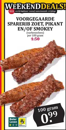 MCD Supermarkt voorgegaarde sparerib zoet, pikant en/of smokey aanbieding