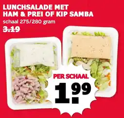 MCD Supermarkt Lunchsalade met ham & prei of kip samba aanbieding