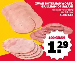 MCD Supermarkt zwam boterhamworst grillham of salami aanbieding
