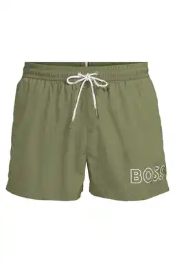 Wehkamp BOSS zwemshort Mooneye met logo olijfgroen aanbieding