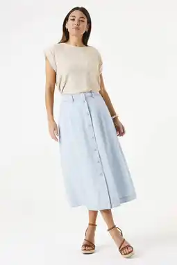 Wehkamp Garcia denim spijkerrok light blue denim aanbieding