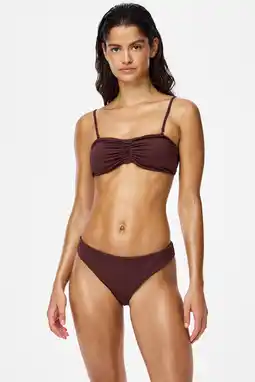 Wehkamp PIECES seersucker bikinibroekje PCKAYA bruin aanbieding