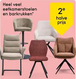 Leen Bakker Heel veel eetkamerstoelen en barkrukken aanbieding