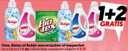 Dekamarkt Omo, Biotex of Robijn wasverzachter of wasparfum aanbieding