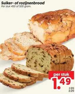 Dekamarkt Suiker of rozijnenbrood aanbieding
