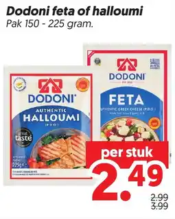 Dekamarkt Dodoni feta of halloumi aanbieding