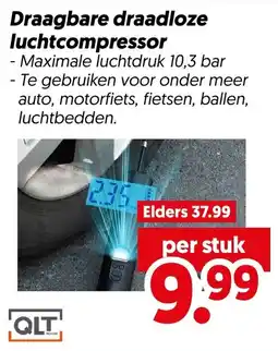 Dekamarkt Draagbare draadloze luchtcompressor aanbieding
