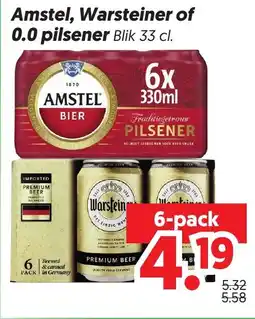 Dekamarkt Amstel, Warsteiner of 0.0 pilsener aanbieding
