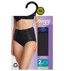 Albert Heijn Sloggi Pure comfort lace maxi zwart maat M aanbieding