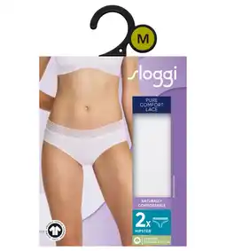 Albert Heijn Sloggi Pure comfort lace hipster wit maat S aanbieding