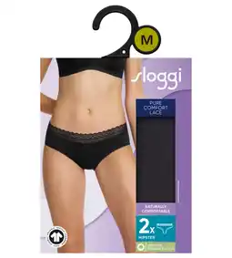 Albert Heijn Sloggi Pure comfort lace hipster zwart maat M aanbieding