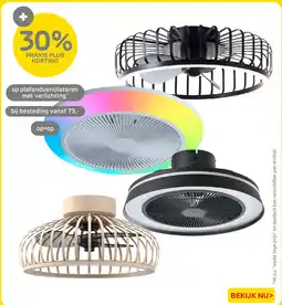 Praxis Praxis plus plafondventilator met verlichting aanbieding