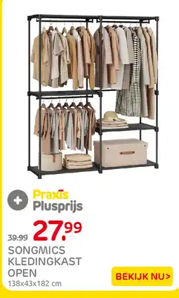 Praxis Songmics kledingkast open aanbieding