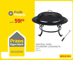 Praxis Central Park vuurkorf lanzarote aanbieding