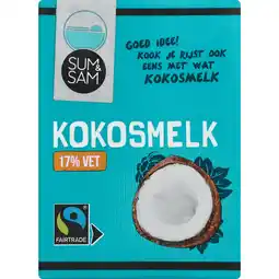 PLUS Sum en Sam Kokosmelk 17% vet aanbieding