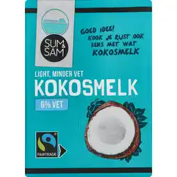 PLUS Sum en Sam Kokosmelk 6% vet aanbieding