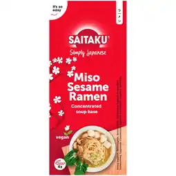 PLUS Saitaku Miso sesame ramen 4x 50 gram aanbieding