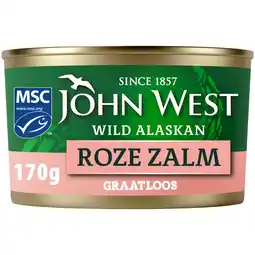 PLUS John West Roze zalm zonder vel en graat MSC aanbieding