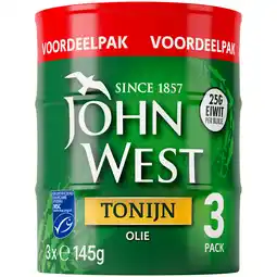PLUS John West Tonijnstukken zonnebloem MSC 3p aanbieding