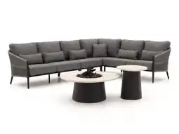 Kees Smit + 10% kassakorting | Bellagio Mineo/Cosidune hoek loungeset met vuurtafels 6-delig aanbieding