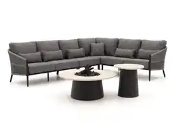 Kees Smit + 10% kassakorting | Bellagio Mineo/Cosidune hoek loungeset met vuurtafels 6-delig aanbieding