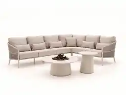 Kees Smit + 10% kassakorting | Bellagio Mineo/Cosidune hoek loungeset met vuurtafels 6-delig aanbieding