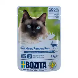Zooplus 24x85g Stukjes in Saus Pouch Rendier Bozita Kattenvoer aanbieding