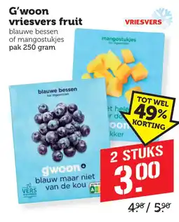 Coop g'woon vriesvers fruit aanbieding
