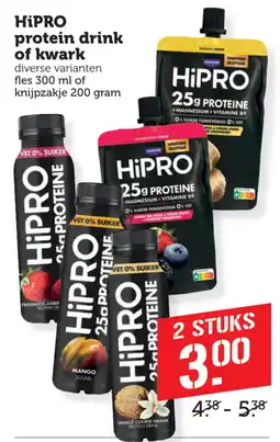 Coop HiPRO protein drink of kwark aanbieding