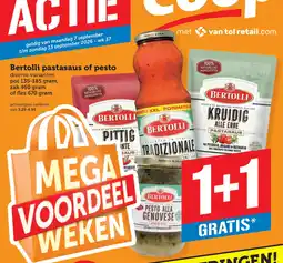 Coop Bertolli Pastasaus of Pesto aanbieding